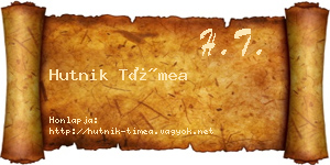 Hutnik Tímea névjegykártya
